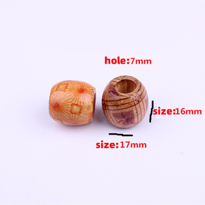 הסיטונאי גדול גדול חור עץ חרוז עץ אפריקה ילדים קטנים בנות שיער טבעת איראדלוק סגלגל חרוז עץ - Product Image 3