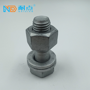 Set di <span class=keywords><strong>bulloni</strong></span> esagonali in acciaio al carbonio di grado 8.8 zincati a caldo M16 con dado e rondella piatta per supporto fotovoltaico torre in ferro - Product Image 3