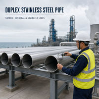 Tuyau en acier inoxydable duplex ASTM A790 S31803, utilisation circulaire pour l'eau de mer et les lignes chimiques