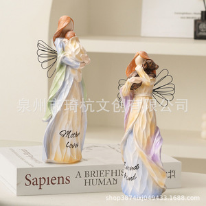 Figuritas de ángeles de resina, decoración artística para el hogar, regalo para el día de la madre - Product Image 4