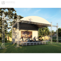 Plataforma de escenario de cristal de boda de lujo, escenario de cristal hermoso de plexiglás transparente de aluminio