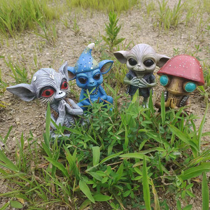 Ornements de jardin Alien, statues en résine, décoration extérieure, décoration de cour d'Halloween, forme animale, finition peinte - Product Image 3