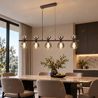 Lustre linéaire moderne noir nacré pour salle à manger, îlot de cuisine, restaurant, hôtel, salon, luminaire suspendu au plafond