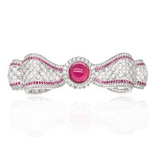 Broche de Lujo con Lazo Delicado de Plata de Ley 925 y Circonita, Joyería de Moda para Mujer, para Bodas, Fiestas, Compromisos o Regalos - Product Image 1