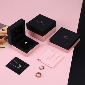 Boyang Square Lid and Base Pink Necklace <b>Earring</b> Bracelet Ring Jewelry <b>Gift</b> <b>Box</b> Packaging - Product Image 3