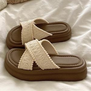 Sandalias de Playa de PVC para Mujer, con Suela Gruesa, Diseño Minimalista, Inspiradas en las Vacaciones, Antideslizantes, Transpirables, para Exteriores - Product Image 1