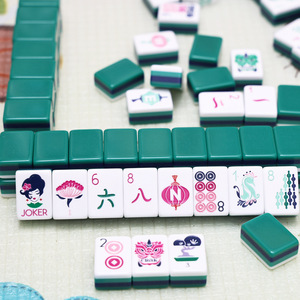Mahjong américain de luxe, 166 tuiles, design graphique personnalisé, jeux de société professionnels, ensemble de Mahjong portable pour les voyages, cadeau pour adultes - Product Image 2