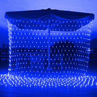 Guirlande lumineuse YN Starlight Flashing Fishing Net Light IP65 à LED blanc chaud dimmable, 1,5 m de long, pour extérieur, maison, Noël