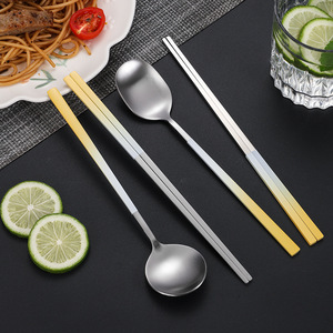 ชุดช้อนส้อมสแตนเลสสีไล่ระดับขัดเงา ทนทาน สำหรับร้านอาหารและโรงแรม - Product Image 4