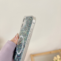 Étui de Téléphone Portable Magnétique Anti-Choc Pailleté de Luxe pour iPhone 17 Pro Max, Coque de Téléphone Coréenne Ins pour Femme pour 16 14 Plus 15
