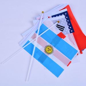 2026 EE. UU.-Canadá-México para los 48 mejores aficionados nacionales 8 Banderas para Agitar con la Mano, 21*14cm, Asta de Plástico, Poliéster, Hechas en China - Product Image 5