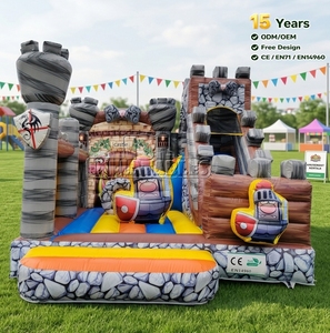<span class=keywords><strong>Castillo</strong></span> Inflable Medieval Comercial con Tobogán, Certificado CE, de PVC, para Alquiler - Product Image 1