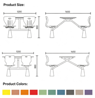 Ensemble table et chaises de cantine scolaire OEM, mobilier de salle à manger, conception robuste et durable pour usage commercial scolaire, rectangulaire et lourd