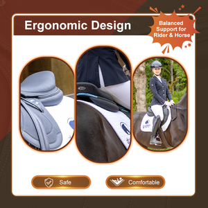 Sella <span class=keywords><strong>da</strong></span> Salto Equestre Elite in Pelle <span class=keywords><strong>Sandra</strong></span> Two con Seduta Profonda e Presa Bilanciata per Salto Ostacoli, Allenamento ed Eventing - Product Image 3
