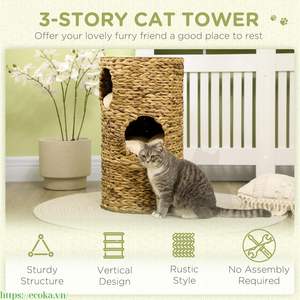 Casa para Mascotas Ecológica, Impermeable, Clásica, Sólida, de Cuerda, con Accesorios para Gatos, Desmontable, Lavable, de Cartón, Alta Calidad, Superventas - Product Image 3