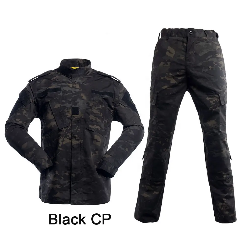 Double Safe Custom acu black camouflage tactical uniform set ,wholesale camouflage clothing security suit for sale