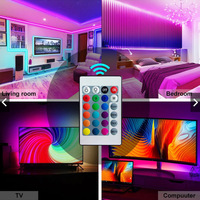 Bandes lumineuses LED alimentées par batterie, télécommandées par infrarouge à 24 touches, 5V 2835 5050, rétroéclairage intérieur pour TV, décorations, lumières LED R+G+B