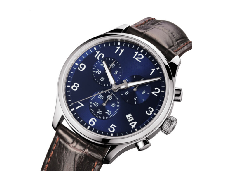 blue face mens watch leather band