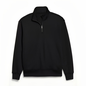 Sudaderas con cremallera para hombre al por mayor, de algodón y forro polar, con cremallera de un cuarto, corte holgado, para marcas de streetwear estadounidenses - Product Image 1