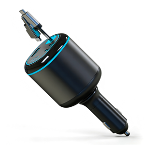 <span class=keywords><strong>Cargador</strong></span> de Coche Portátil Retráctil <span class=keywords><strong>4</strong></span> en 1 con Cable, PD Tipo-C 30W+QC3.0, Carga Rápida para iPhone, Cámara y Tablet - Product Image 4