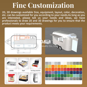 Urdream รถเทรลเลอร์ขายอาหารตะวันออกแบบร้อน<span class=keywords><strong>อุปกรณ์</strong></span>เคลื่อนที่รถเข็นขายกาแฟสัมปทานในถนนรถขายอาหารสแตนเลส - Product Image 4