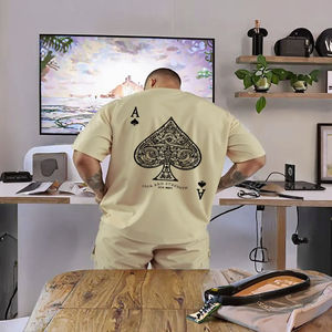 Camiseta Casual de Manga Corta para Hombre, Diseño Gráfico de As de Picas de Póker, Cuello Tejido, 100% Poliéster, Transpirable y de Secado Rápido, Venta al Por Mayor - Product Image 3