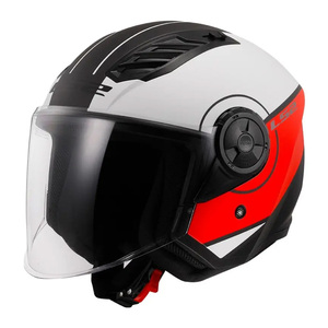 Casco Jet Ls2 Airflow II Bianco Nero Rosso Taglia S Casco Moto in Termoplastica - Product Image 1