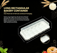 Boîte d'emballage alimentaire carrée en PET transparent de qualité alimentaire jetable avec couvercle, impression personnalisable, modèle CF-41 pour pain, pâtisserie, boulangerie
