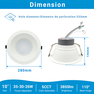Lámpara de Pared Moderna Ajustable IP54 de Aluminio Fundido Antideslumbrante, Downlight LED Empotrable para Proyectos Hoteleros, 35W-30W-26W - Product Image 1