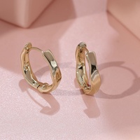 Nagosa – boucles d'oreilles huggie en argent sterling 925 18k vermeil à facettes pour femmes