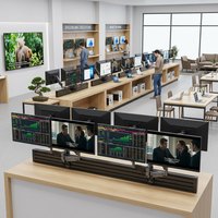 Supporto per Monitor Doppio da Scrivania Senza Foratura, Rotazione a 360°, Altezza Regolabile per Schermi da 17 a 32 Pollici fino a 9KG