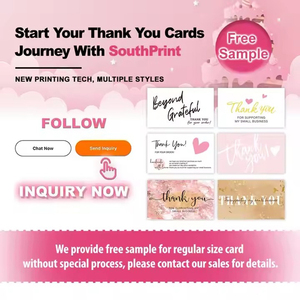 Vente en gros de cartes de remerciement pour votre bon de commande Impression personnalisée Papier d'insertion Feuille d'or Cartes de remerciement pour le soutien de mon entreprise - Product Image 6