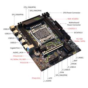 لوحة رئيسية X99 جديدة مع LGA-3 تدعم Xeon E5 رباعية القناة DDR3 الذاكرة SATA3.0 NVMe <span class=keywords><strong>M</strong></span>.<span class=keywords><strong>2</strong></span> WIFI USB3.0 X99 اللوحة الأم - Product Image 4