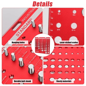 Meixiu Set pengukur ulir baut mur, alat pengukur ulir mata bor aluminium Aloi, alat pengukuran ulir sekrup presisi ukuran metrik - Product Image 4