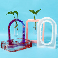 Moule de Vase en résine époxy pour plantes, Tube de fleurs et bouches, modèle pour Station de culture des plantes