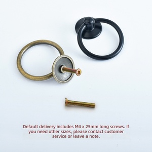 Zinc Alloy Ring Pull Handle Round Single Hole Cabinet Drawer Wardrobe <strong>Knob</strong> Modern Minimalist Furniture Hardware - Product Image 4