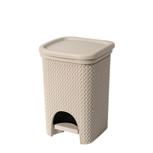 Poubelle à pédale Intreccio Line en PP, 215x200x285mm, design rectangulaire - Product Image 1