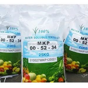 잎 비료 용 100% 수용성 단일 칼륨 인산 mkp KH2PO4 CAS 7778-77-0 0 52 34 mkp 판 본