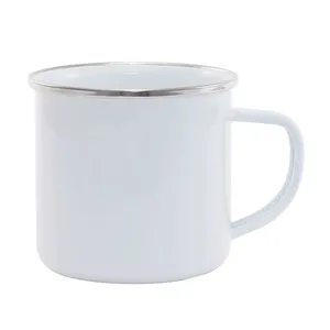 blank sublimation print enamel mug wholesale factory ceramic coffee mugs for sublimation custom logo enamel cup