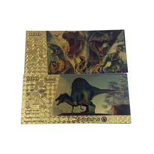 Wholesale Animal Dinosaur Tyrannosaurus Plastic 24k Gold Foil Electroplated Banknotes In Stock - Product Image 3
