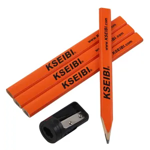 engenharia lápis Suppliers-Kit de lápis de carpinteiro kseesi, engenharia lápis largo plana com afiador