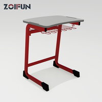 Meubles d'école modernes, siège en plastique simple, bureau en bois pour étudiants avec porte-crayons, chaise et bureau