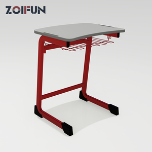 Muebles Escolares Modernos, Silla Individual de Plástico, Escritorio de Madera para Estudiantes con Porta Lápices - Product Image 4