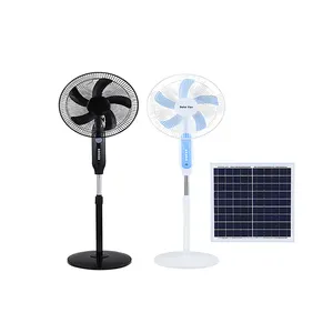 Oem Odm Handig Transport Solar Dc Tafelventilator Vijf Bladige Oplaadbare Zonne-Energie Ventilator