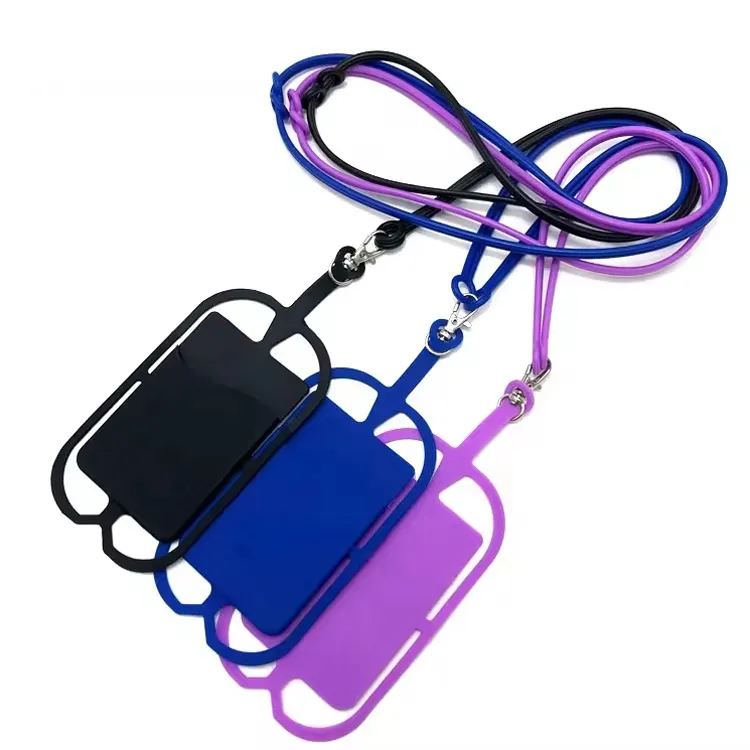 Eco Friendly Material Mobile Phone Holder Lanyard Silicone Cellphone Lanyard with Custom Logo