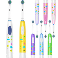 Cepillo de Dientes Eléctrico con Batería de Color Personalizado con Logotipo, Cepillo de Dientes Eléctrico Inteligente de Dibujos Animados a Prueba de Agua para Niños de 3 a 13 Años