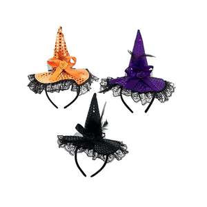 Diadema de bruja de Halloween para niños y adultos, sombrero con lentejuelas para fiesta - Product Image 3