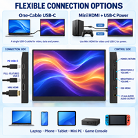 Moniteur portable tactile 16 pouces FHD Plus IPS 14 mm 100 sRGB double USB-C HDMI pour jeux, bureau et travail, idéal pour ordinateur portable (vente en gros)