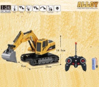 Excavadora de Juguete a Control Remoto de Aleación para Niños 1:24, Vehículo de Construcción Eléctrico RC de 5/6 Canales 2.4Ghz, Regalo
