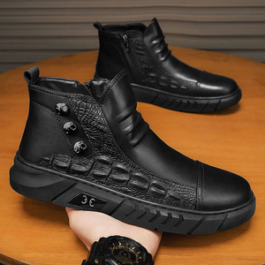 Botas de Hombre de Moda para Primavera y Otoño, Estilo Moderno, Impermeables, Antideslizantes, Resistentes al Desgaste, Color Negro - Product Image 1